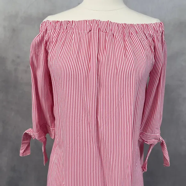 Lascana Off The Shoulder Striped Tunic Dress Size Small‎ Coastal Preppy Nautical - Image 3