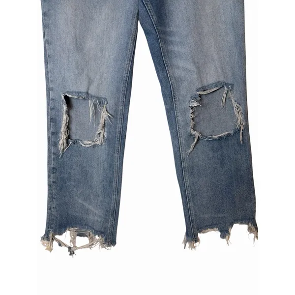 Free People We The Free Maggie Ripped Crop Straight Jeans Size 26 Blue - Image 3
