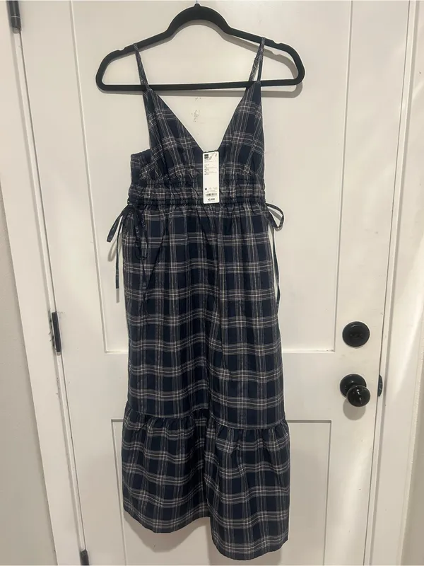 GU Checked Camisole Dress size medium Blue - Image 2