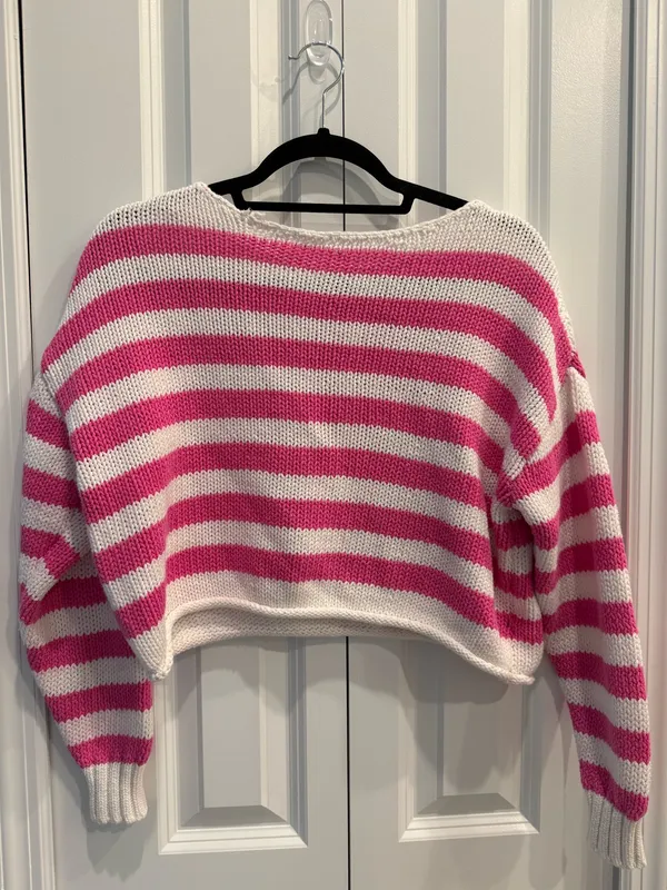 Aerie Coquette Off the Shoulder Striped Sweater - Image 4