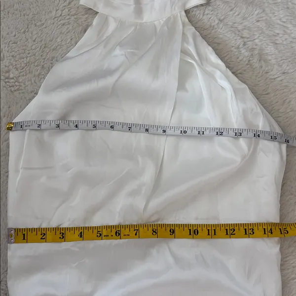 Lulus Eternity Together White Satin Halter Mermaid Maxi Dress Size Large Bridal - Image 7