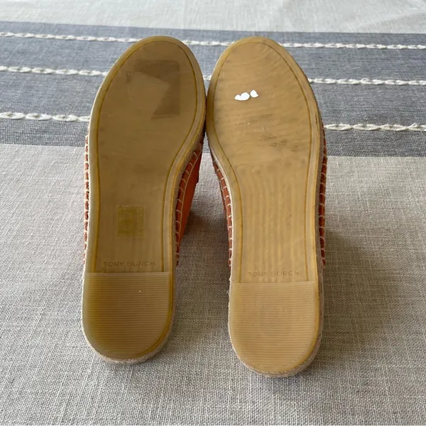 Tory Burch Seaside Mule Espadrille Sandals Sienna Rose Orange Size 9 - Image 8