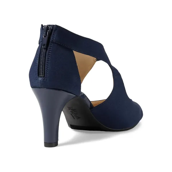 LifeStride Giovanna 2 Pump Faux Suede Cutout Heel Dress‎ Shoe Size 9.5W Navy NWB - Image 4