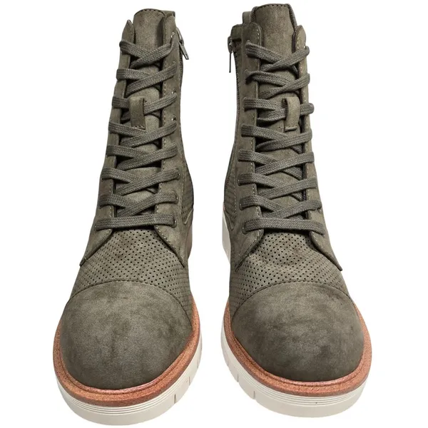 MIA Womens‎ Olive Green Perforated Lace Up Ankle Boots Lug Heel Side Zip 6.5 NEW - Image 5