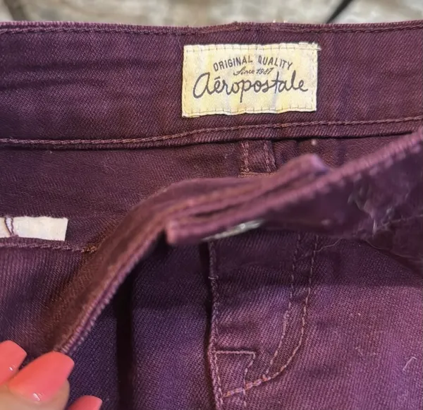 Aeropostale Blackberry Wine Cut-Off Shorts - Image 6