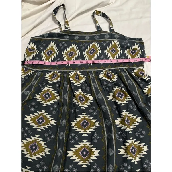 Sonoma Geometric Print Babydoll Midi Dress Boho Festival Sundress XL - Image 3