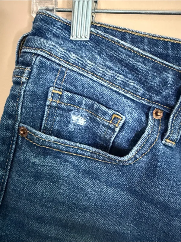 Old Navy Blue Distressed Denim Cutoff Shorts - Image 3