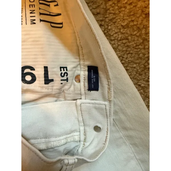Gap 1969 Denim Womens High Rise Wide Leg Jeans Off White Cream‎ Size 8/29 - Image 6
