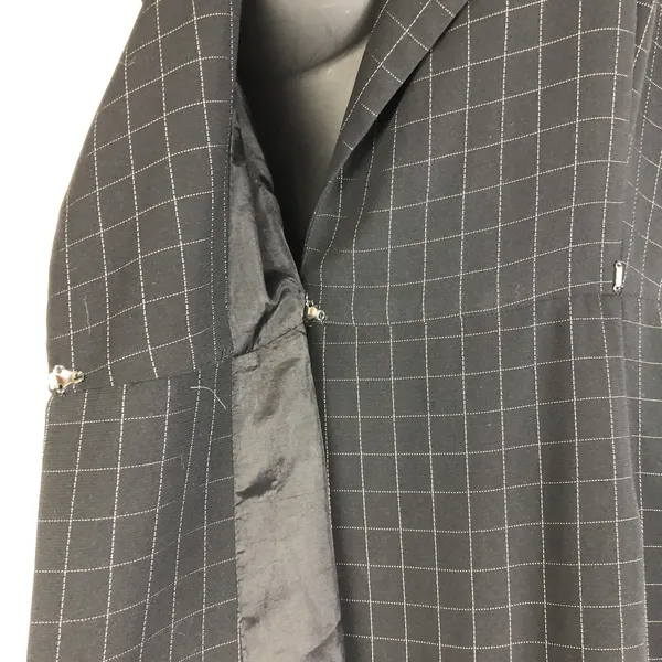 HUGO Buscati Windowpane Grid Sleeveless Blazer Dress Black Size 6 - Image 6