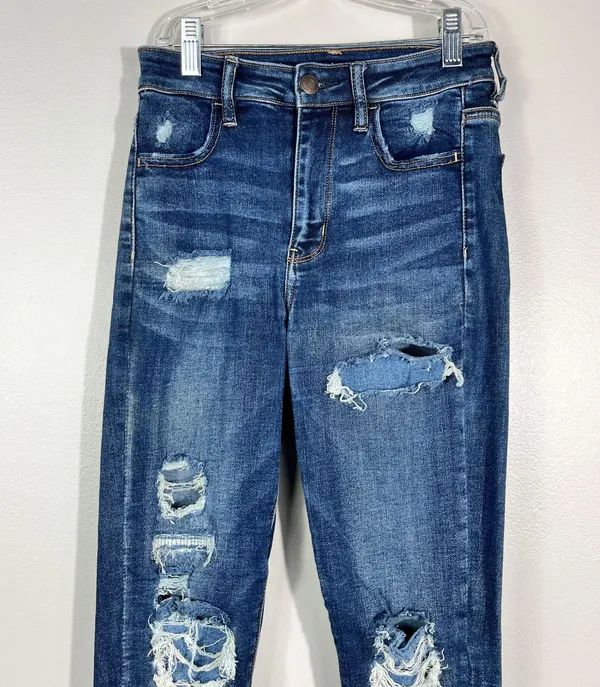 American Eagle Ne(x)t Level Super High Rise Jegging Distressed Skinny Jeans 2S - Image 3