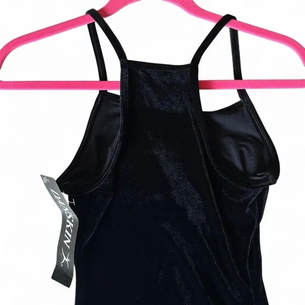 NWT -Danskin Black Velvet Halter Leotard - Size Medium, - Image 4