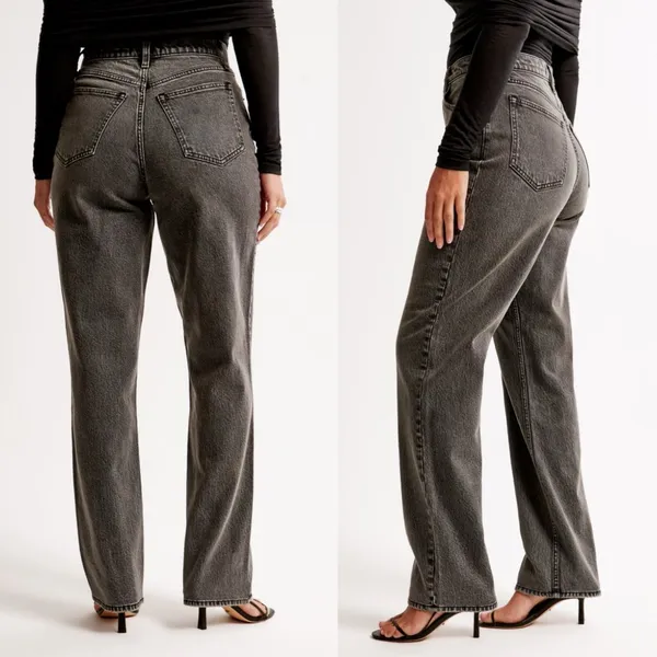 Abercrombie‎ and Fitch The 90s Straight Ultra High Rise Curve Love Size 25 / 0 - Image 4