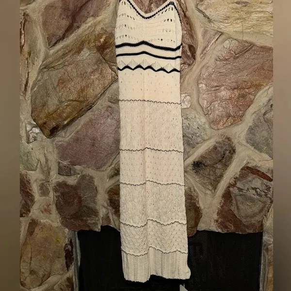 Commense Paros Crochet Eyelet See Through Midi Dress size S - Image 3