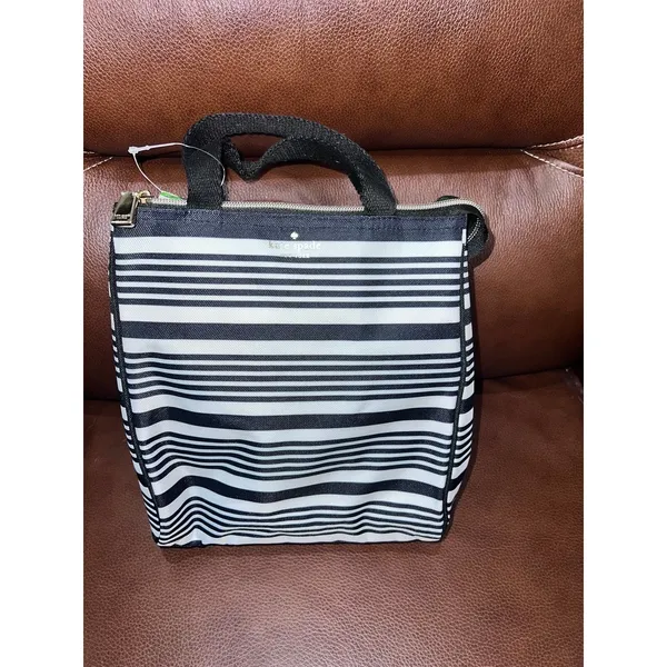NWT Kate Spade Black‎ & White Stripe Insulated Lunch Tote Bag - Image 2