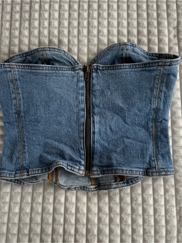 Zara Denim Corset Top - Image 2