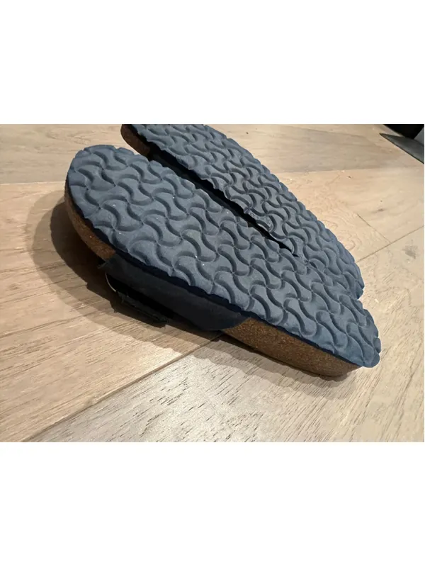 Birkenstock Madrid Big Gold Buckle Midnight Nubuck Nar - Navy - size 38 EU - Image 11