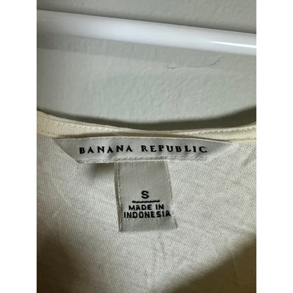 Banana Republic Womens Cream Rayon Cowl Neck Ruffle Hem Tank Top Small 858926-00 - Image 5