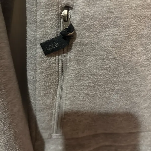 gray zippered sweater fleece jacket Lole brand activewear jacket. - Image 3