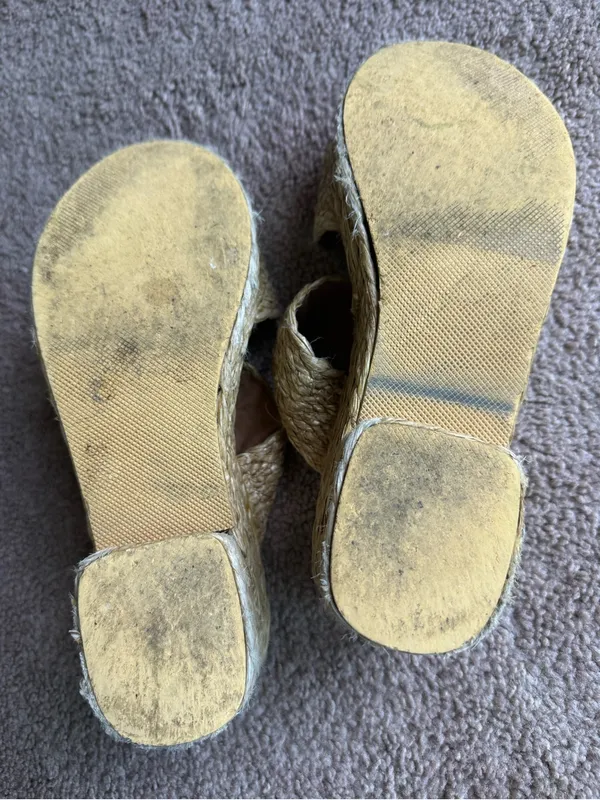 Beach by Matisse Raffia Platform Sandals Sz 8 Tan - Image 7