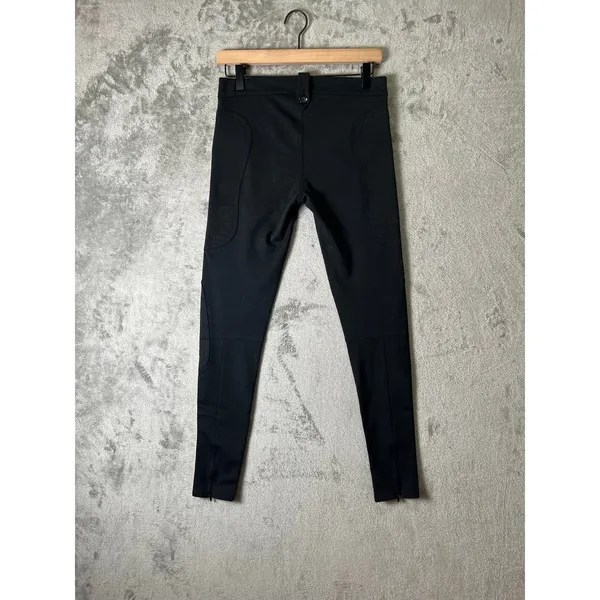 POLO Ralph Lauren Black Moto Riding Pants‎ Women's Size 2 Skinny Stretch Zip - Image 3