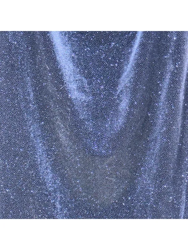 Windsor Velvet Glitter Bodycon Mini Dress Women’s XS Navy Blue Side Slit Party - Image 5