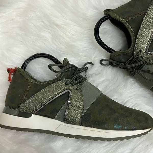 TopModa Green Leopard Print Sneakers‎ Size 7.5 Bin 22 - Image 9