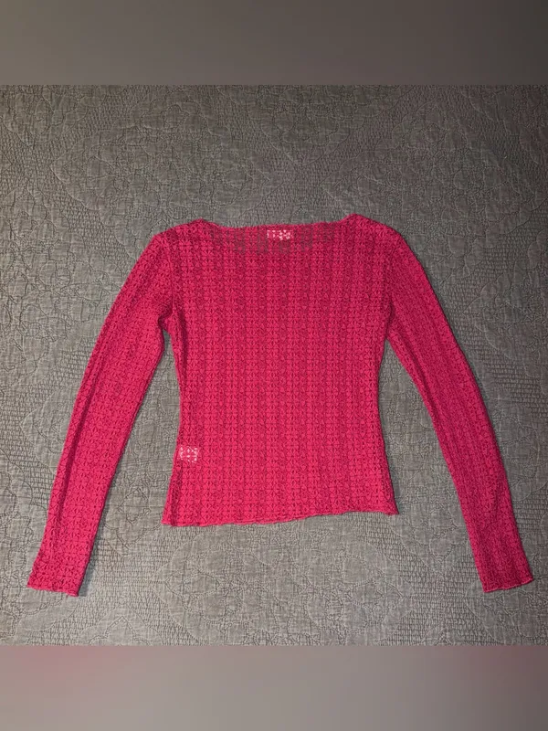 Natural Life Lace Layering Top-Maroon Women’s Size-S - Image 4
