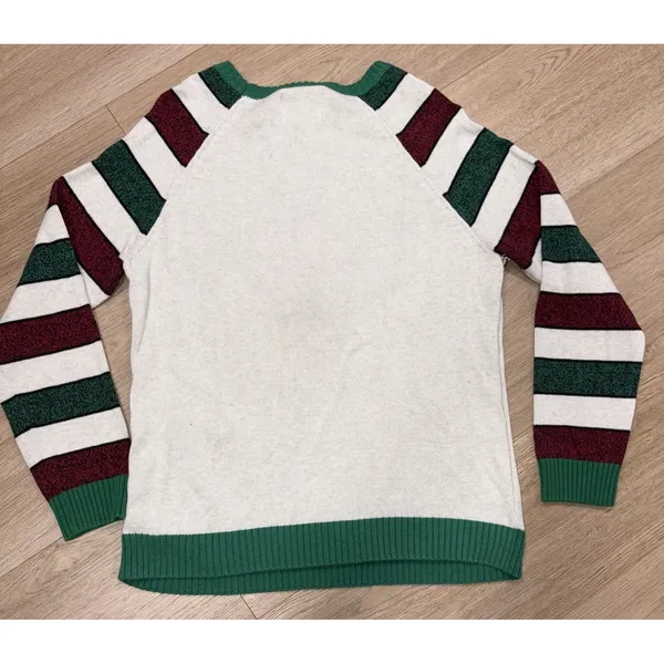 Ugly Christmas Sweater XXL 3D Knit Rudolph Red Nose Reindeer Embroidered - Image 3