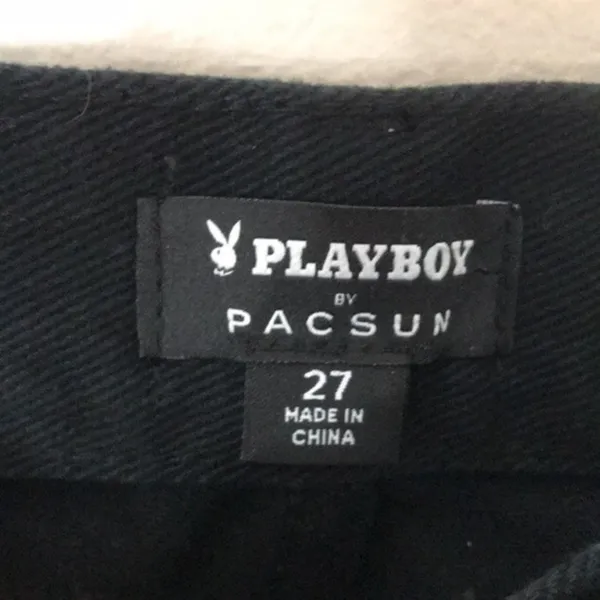 Playboy by pac-sun black button fly high waisted denim jeans size 27 cute‎ - Image 7