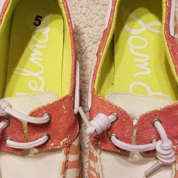 NWOT Sam Edelman zebra print pink slip on loafer RARE canvas boat shoes sz 7 - Image 3