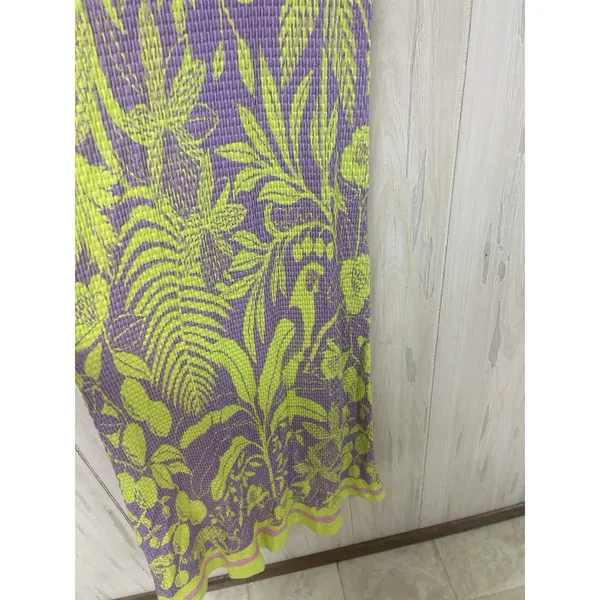 HTF Anthropologie x FARM Rio Knit Midi Dress Size Small Purple Motif - Image 7