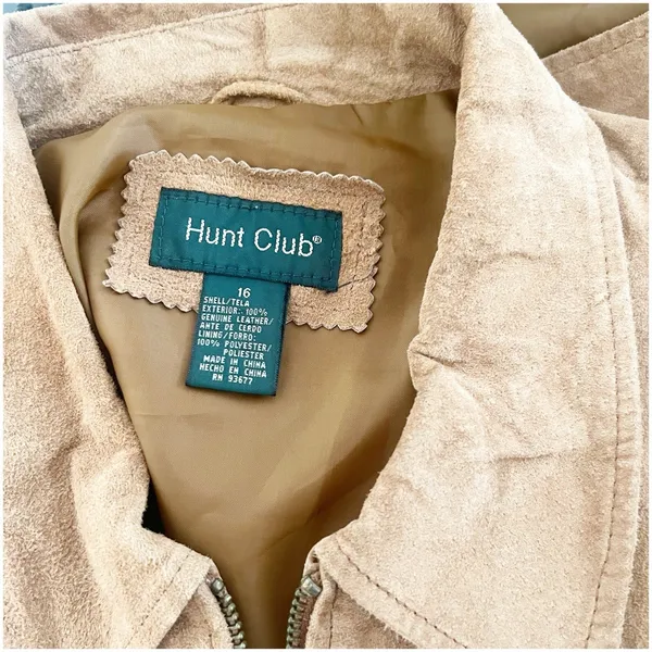 Hunt Club Vintage Women’s Suede 100% Leather Vest Tan Western Size 16 - Image 8