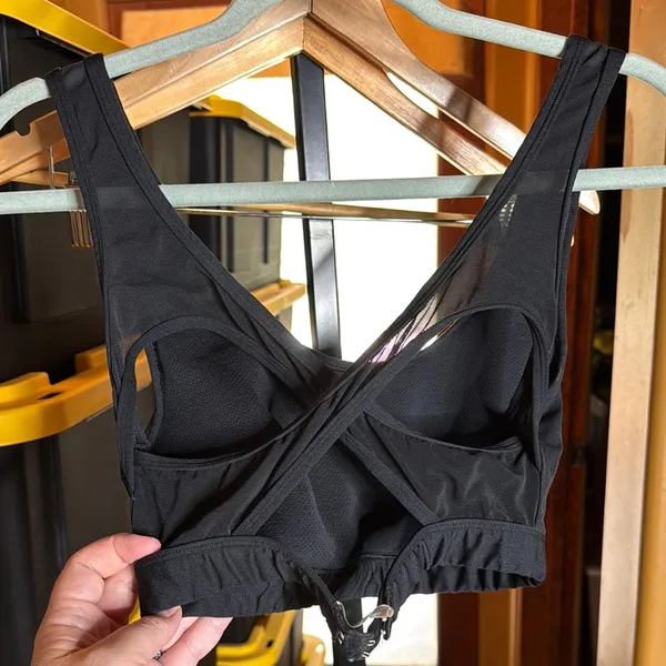 Aerie Offline Soutien Maxima Mesh Criss Cross Black Sports Bra Size Medium - Image 2