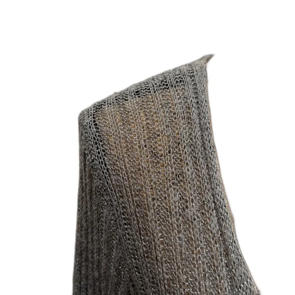 NWT Gap‎ Lightweight Knit Slim Cardigan Silver Metallic Wool Alpaca Size Large - Image 2