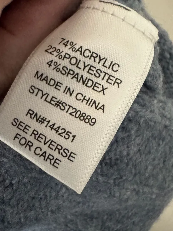 Sincerely Jules Blue Ribbed Cropped Sweater Size M - Image 4