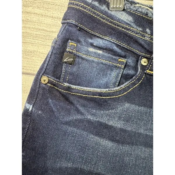 KanCan Womens Mid Rise Stretch Distressed Hem Skinny Denim Jeans Blue Size 15/31 - Image 3
