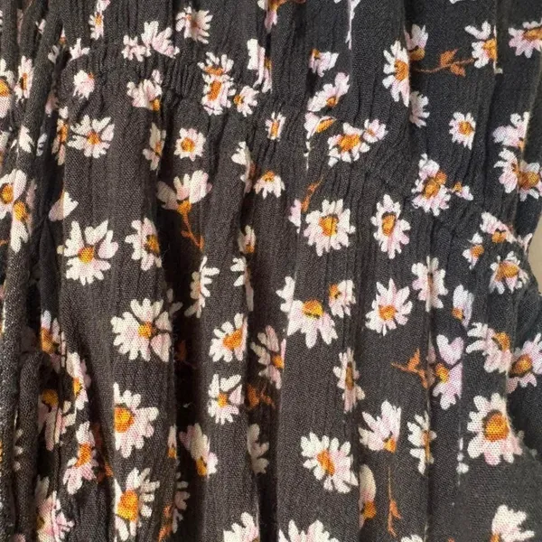 Billabong Black Floral Midi Dress Orange White Daisy - Image 6