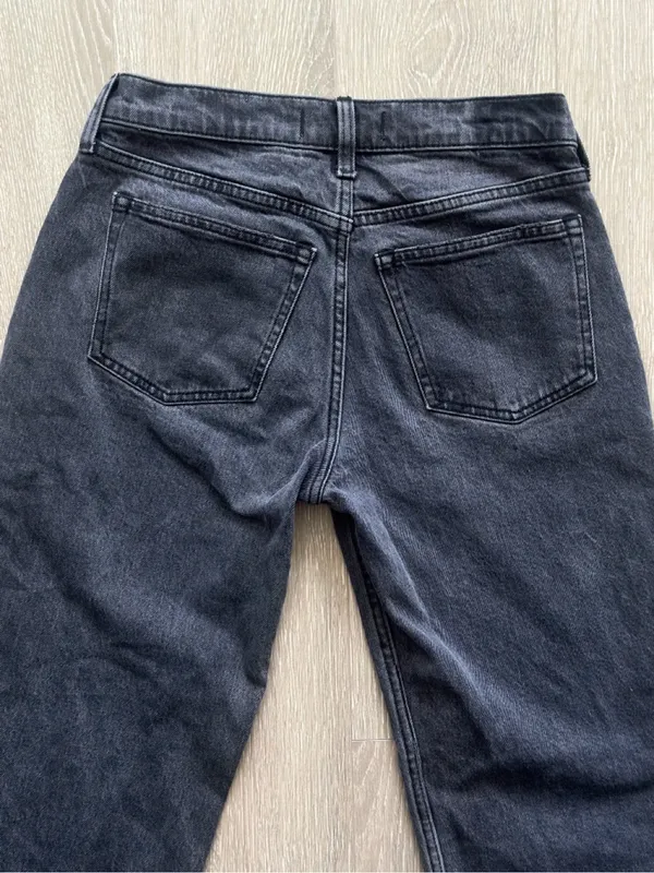 Abercrombie & Fitch Baggy Low Rise Jeans Gray Size 24 Short Distressed Hem - Image 10