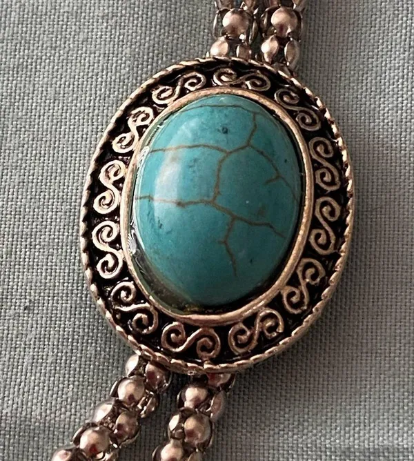 V’Dadora 18” Necklace Silver Tone Chain Turquoise Stone Pendants NWT New - Image 4