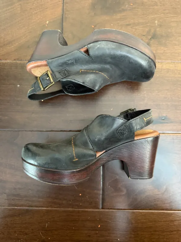 B.O.C. BOC Cecila Clog Block Heel Black with Woodgrain Size 8 - Image 7