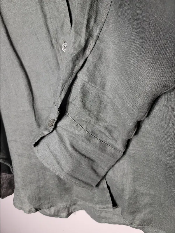 Zara Linen Oversized Shirt Coastal Minimal Sz L Quiet Lux - Image 7