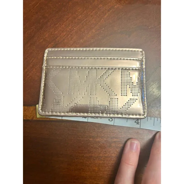 Rose gold discolored scratched Michael kors card holder - Image 2