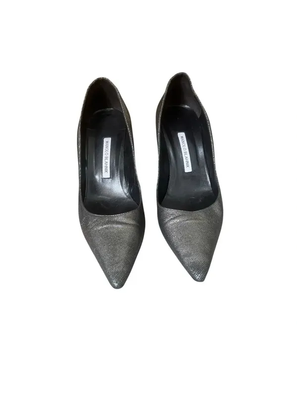 Manolo Blahnik Pumps Silver sparkly Pointed Toe Shoes 41 - Image 3