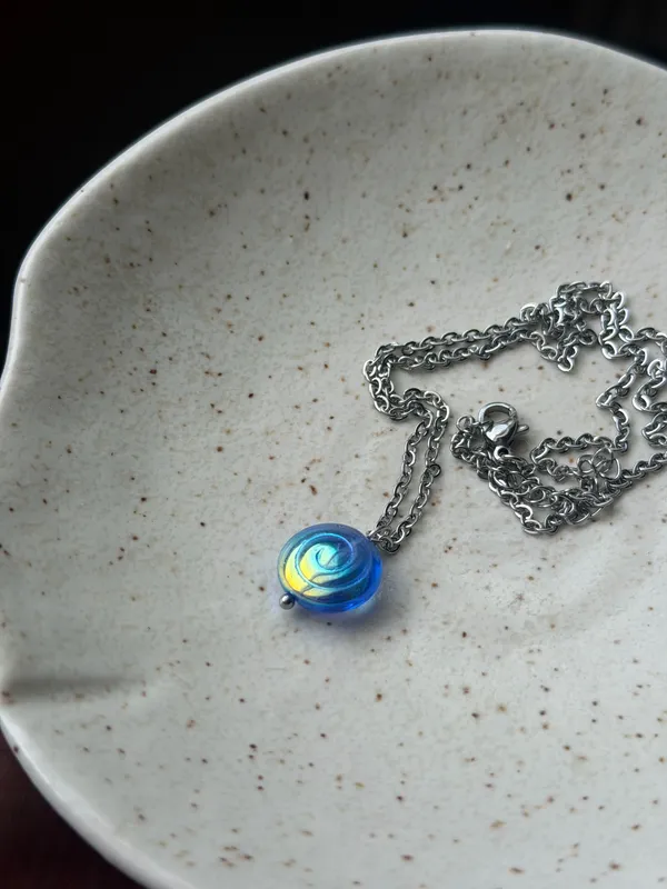Handmade spiral swirl uzumaki funky boho fairy style simple necklace🌀 - Image 5