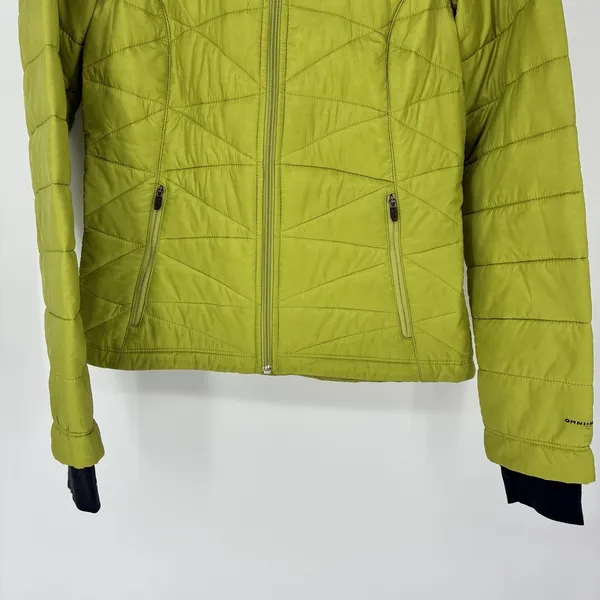 Columbia Omni-Heat Quilted Puffer Jacket Chartreuse Green Full Zip Women's S - Image 4