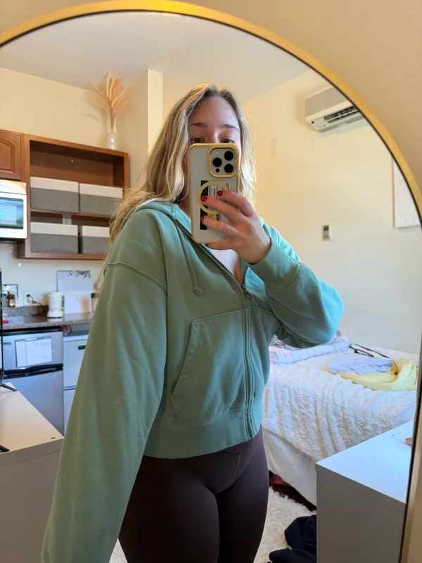 Green American Eagle Zip-Up Hoodie - Image 2