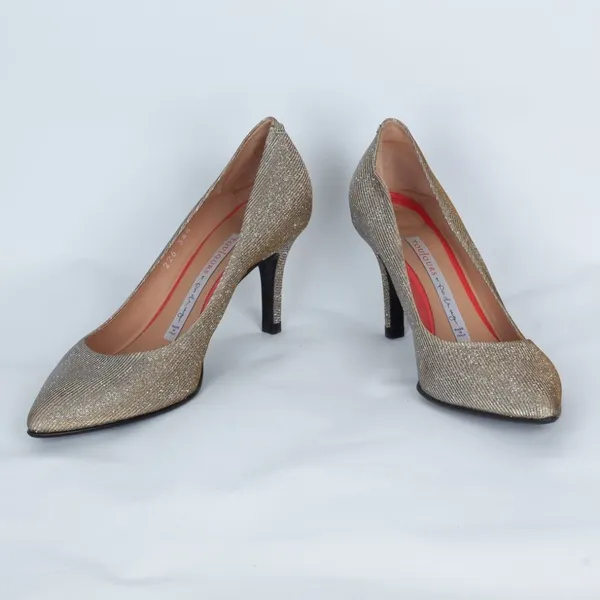 Toujours by Pas de‎ Rouge Metallic Gold Glitter Pumps Size 36.5 - Image 6