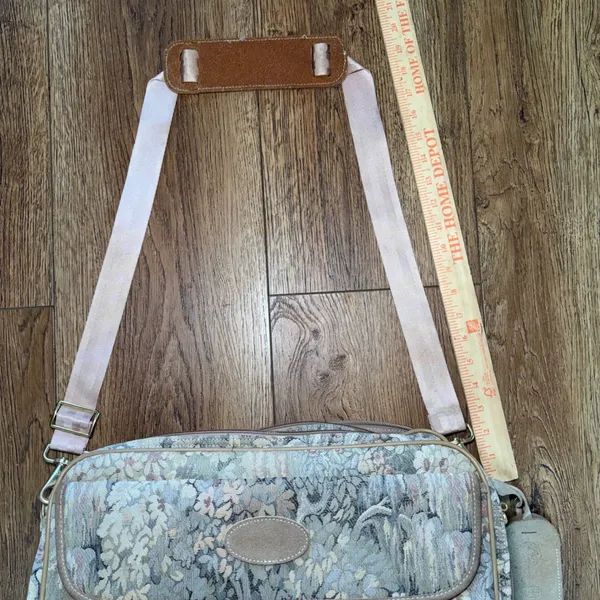 French Luggage Co Vintage Floral Tapestry Carry On Bag Travel Tote Made in USA - Image 16