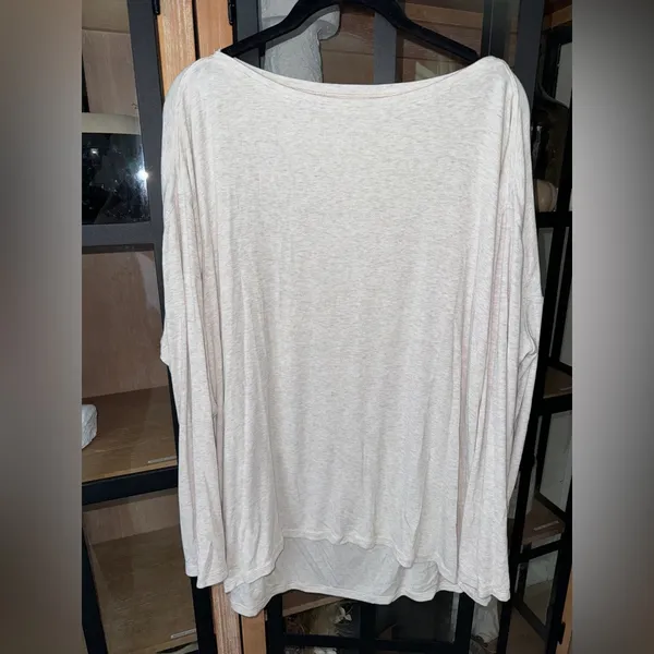 Lululemon ribbed Back In Action long sleeve tee boatneck top oat heather knit - Image 4