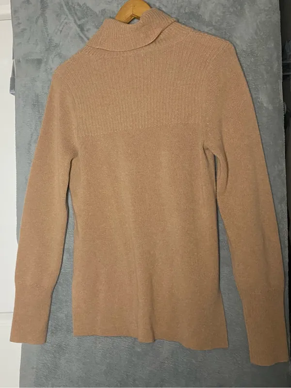 Women’s Camel Turtleneck Sweater Classic Cozy Knit Cashmere Fall Capsule Minimal - Image 7